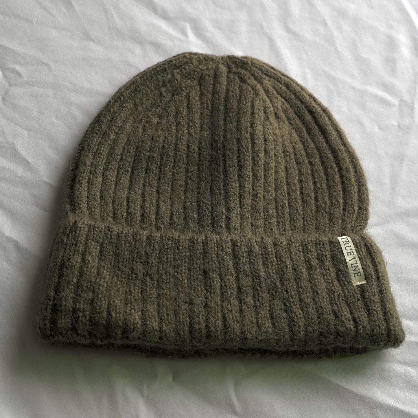 Olive Green Wool Beanie