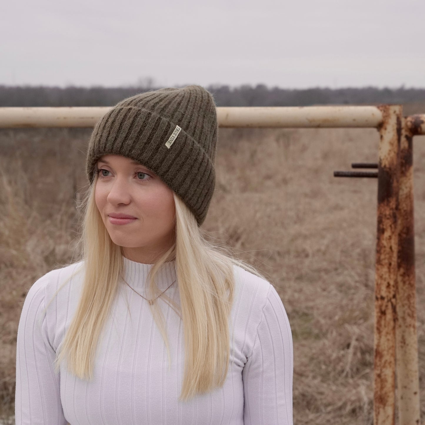 Olive Green Wool Beanie