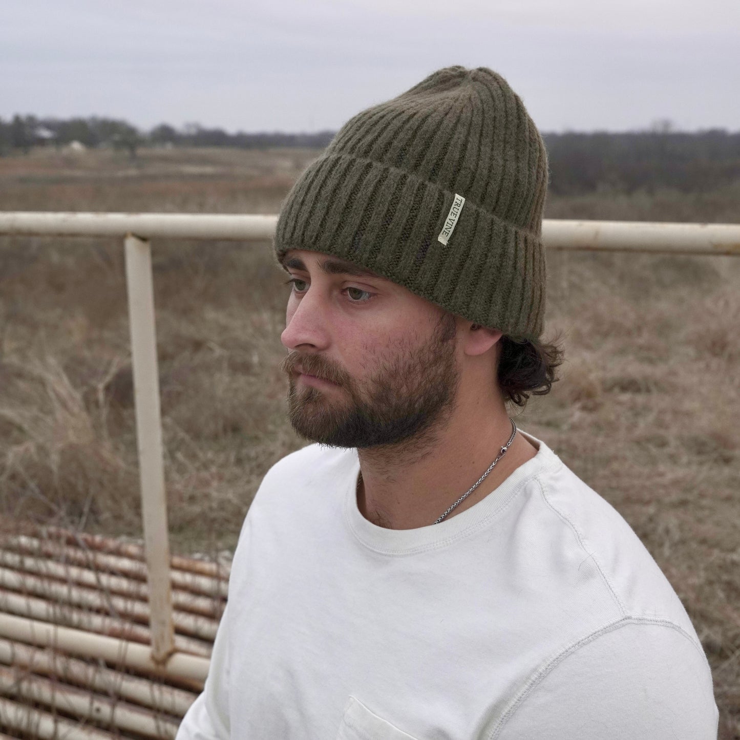 Olive Green Wool Beanie