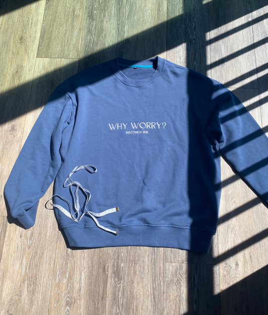 Why Worry Crewneck Sweater (navy blue)