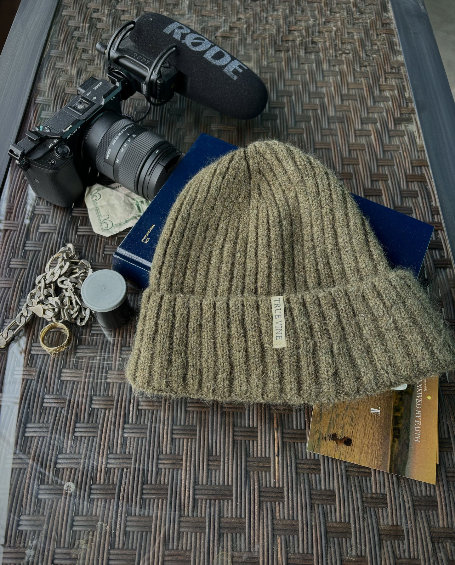 Olive Green Wool Beanie